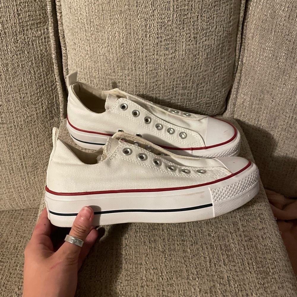 White Platform Converse